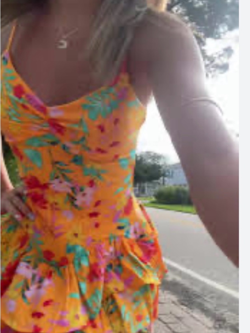 Emerald Sundae Yellow Floral Ruffle Mini Dress